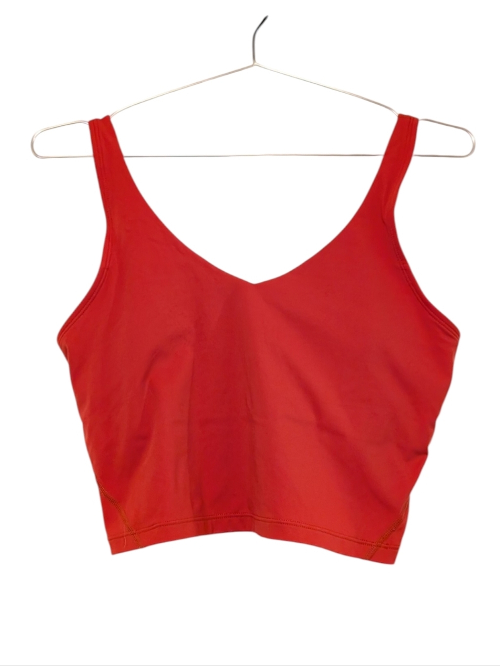 Red Women's V-Neck Crop Tank Top